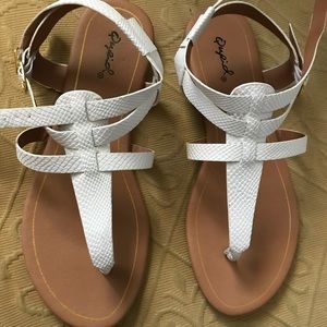 White sandals